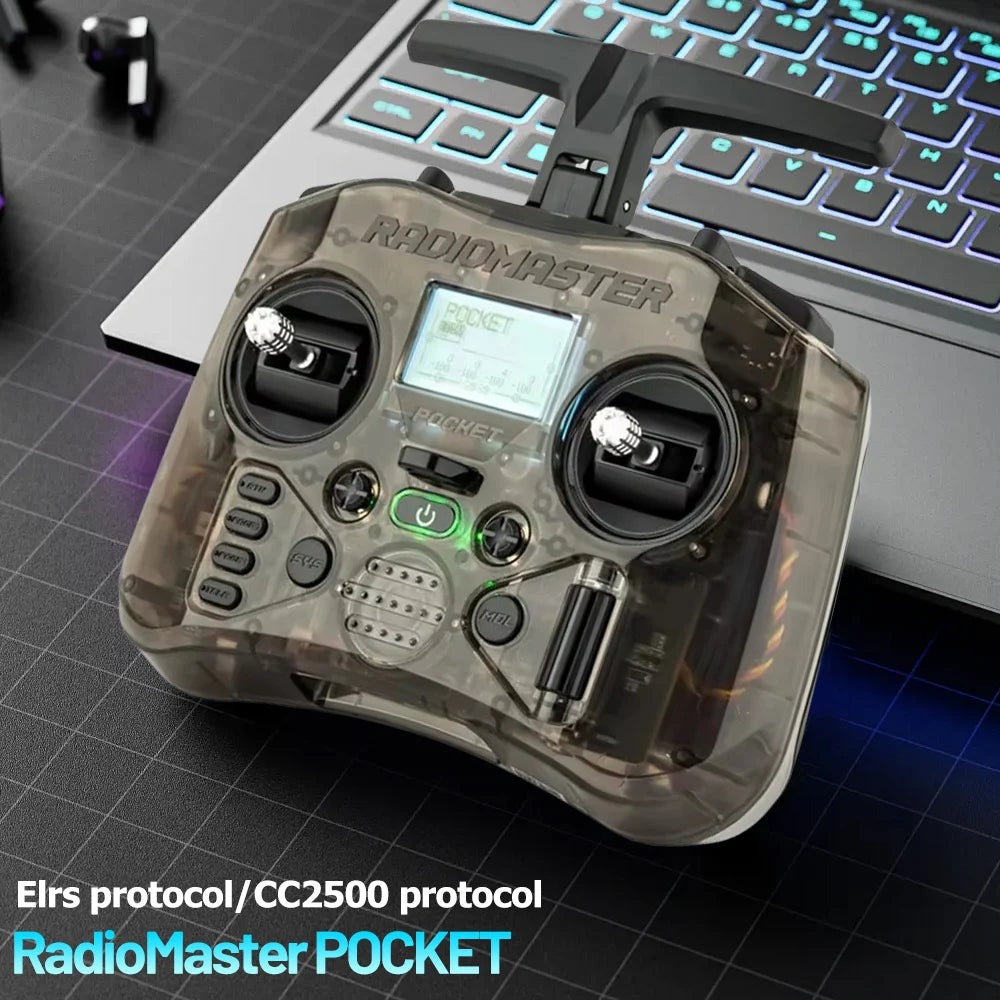 Radiomaster Pocket FCC M2 Hall Gimbal Transmitter Remote Control Portable Built In LED Light Foldable for FPV Racing Drone Radiomaster Pocket FCC M2 Hall Gimbal Transmitter Remote Control Portable Built In LED Light Foldable for FPV Racing Drone